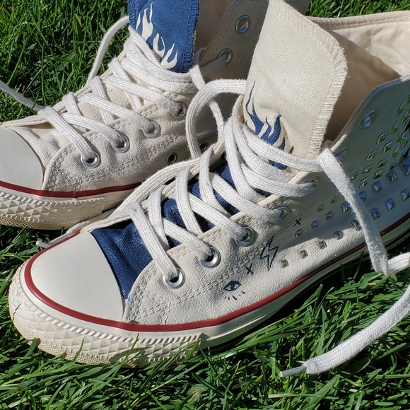 Converse Shoes Custom Painted Converse Hightops Poshmark